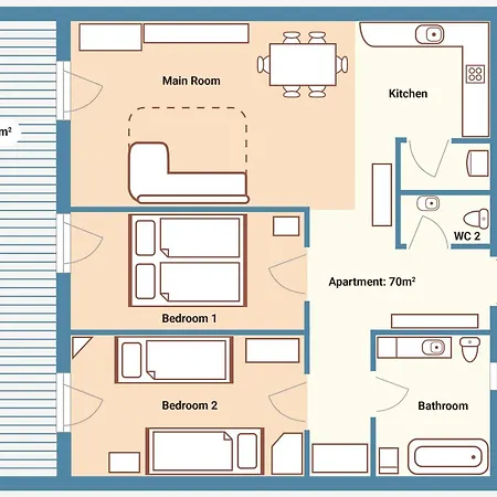 Lejlighed Calm Premium Apartment, Terrace & Garage